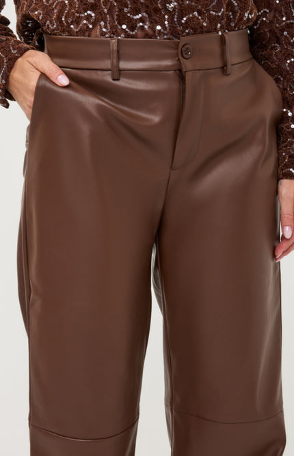 Broek Wide PU Coffee W26.11701