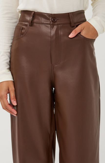 Broek Barrel PU Coffee W26.11702