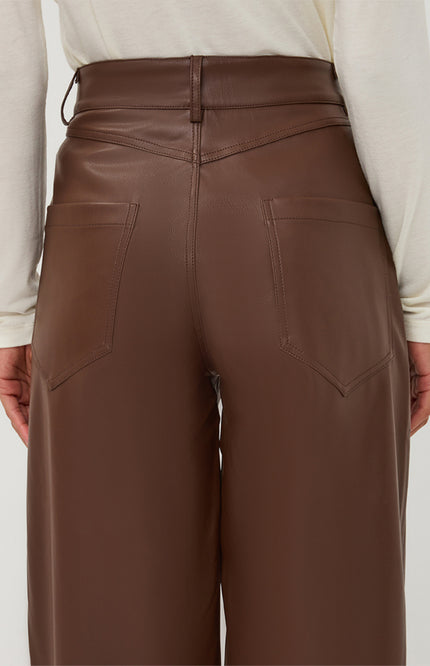 Broek Barrel PU Coffee W26.11702