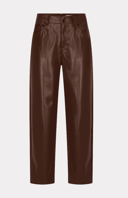 Broek Barrel PU Coffee W26.11702