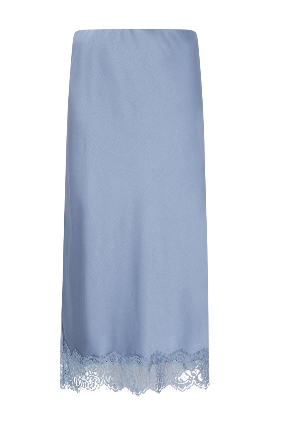 Donkere blauwe satijnen lace rok van EsQualo, maat W26.14703, met elegante details en glanzende afwerking.