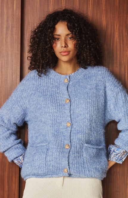Vest Fancy Buttons Dark Sky Blue W26.18700