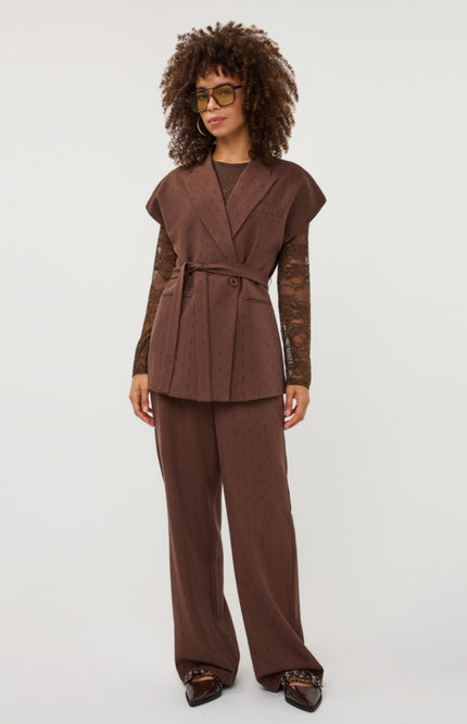 Gilet Rhinestones Coffee W26.10723