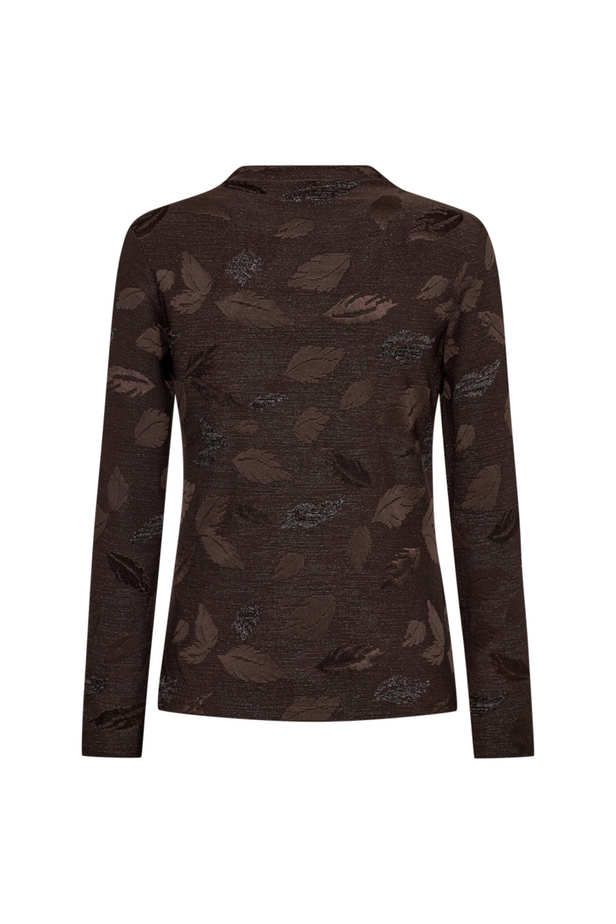 Freequent Top Fqisko Mole met gekleurde details en ronde hals, gedragen door een model op een witte achtergrond.
