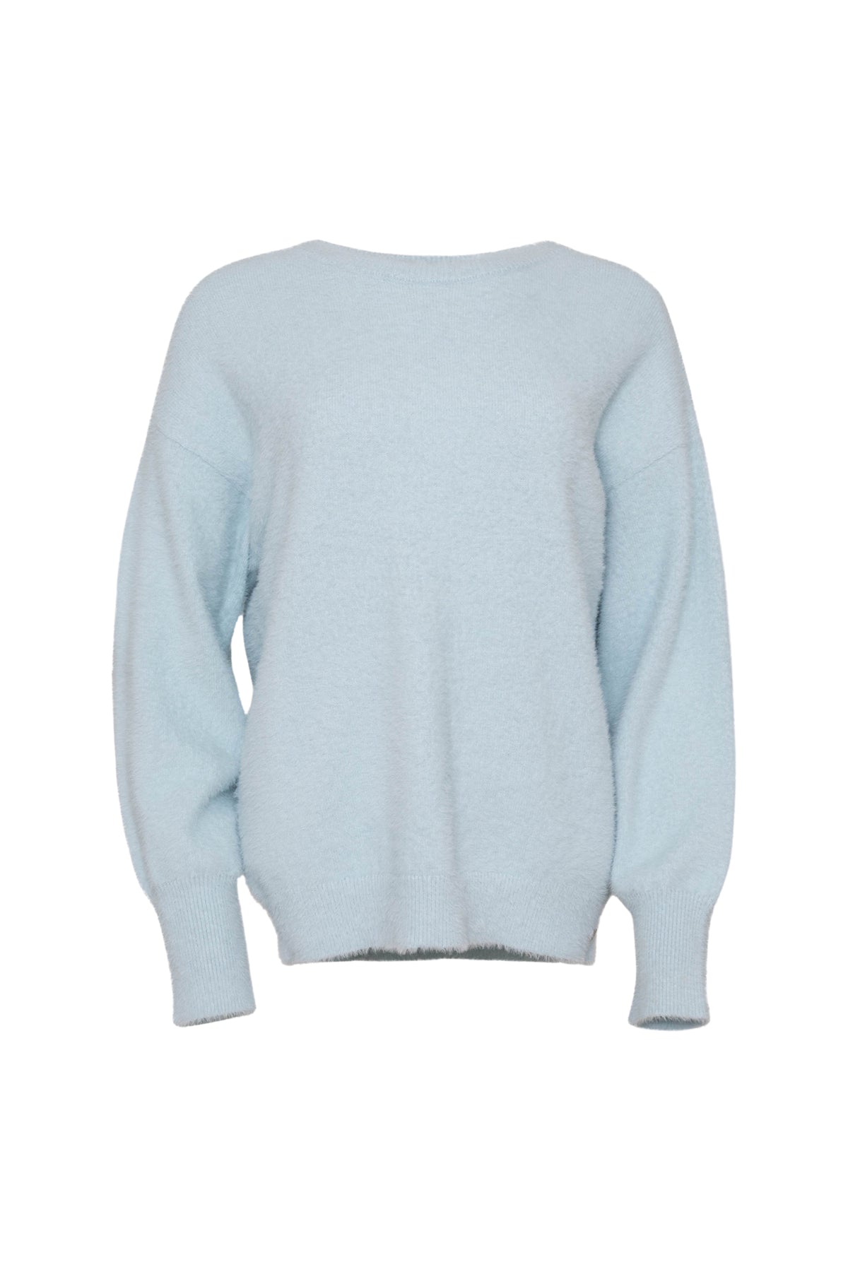 Lichtblauwe Zinesse Sweater van Maicazz & Zizo, getoond op een model met lange mouwen en een ronde hals.