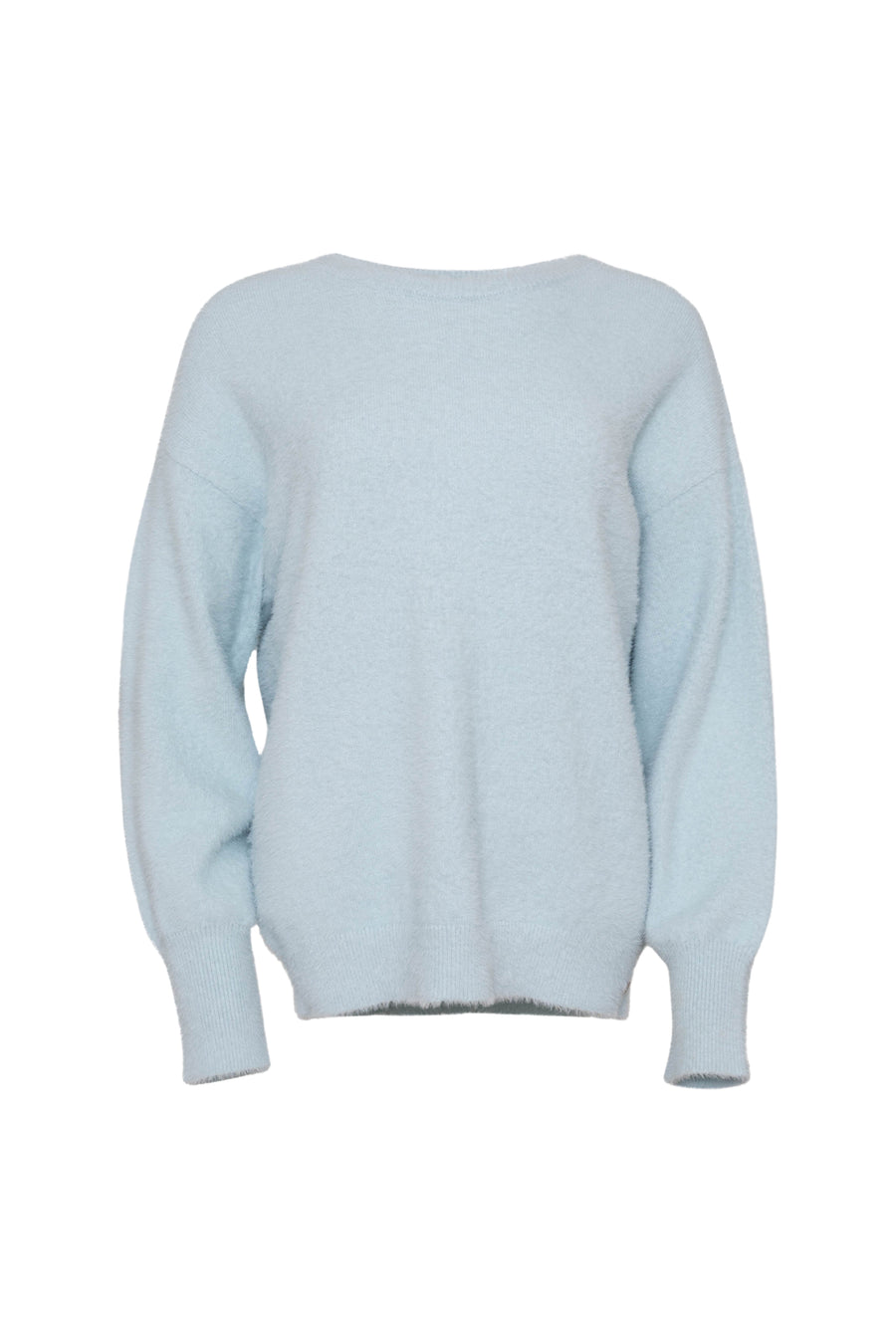 Lichtblauwe Zinesse Sweater van Maicazz & Zizo, getoond op een model met lange mouwen en een ronde hals.