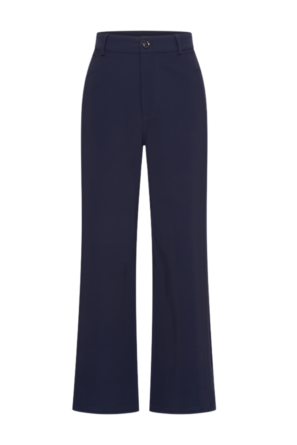Bonded travel broek Milano in navy van Mi Piace, strak ontwerp met comfortabele pasvorm, geschikt voor reizen en casual dragen.
