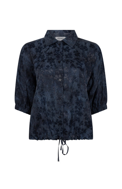 Zoso Blouse Vera Blue Denim 261 Stretchshop.nl