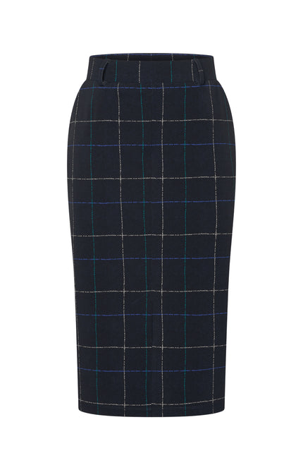 Heavy Travel Rok Herringbone Print Dark Blue Petrol 202659