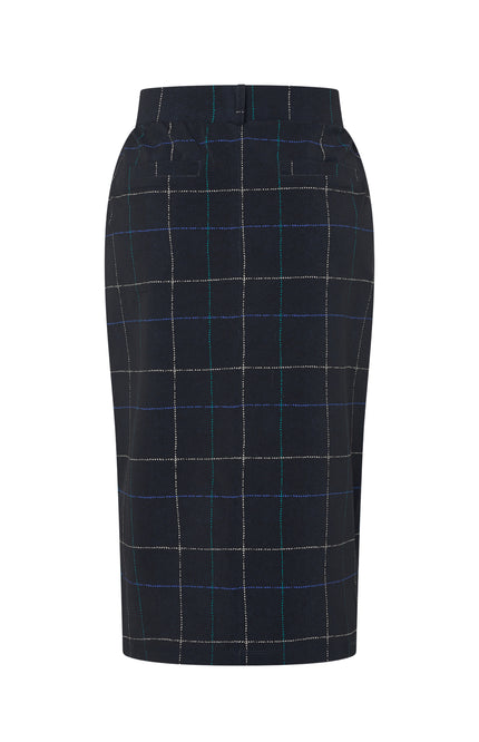 Heavy Travel Rok Herringbone Print Dark Blue Petrol 202659