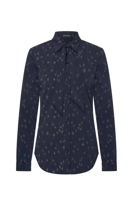 Travel Blouse Dot Foil Print Navy 202709