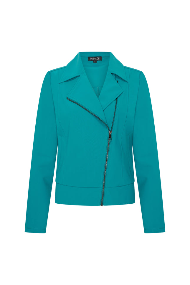 Bonded Travel Jacket Biker Petrol 202728