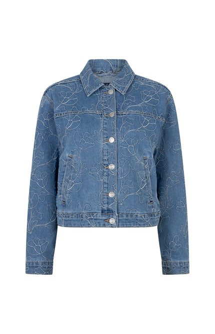 Red Button Jacket Sally Embroidery Bleach SRB4815 Stretchshop.nl