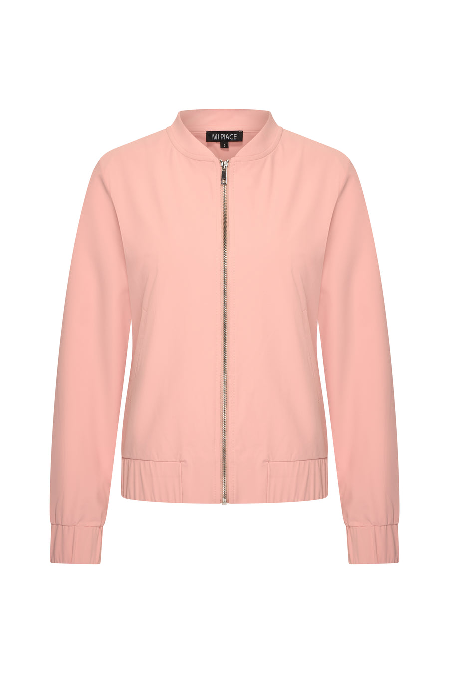 Reisjas van Mi Piace in Mellow Rose kleur, voor- en zijaanzicht, lichte en comfortabele outdoor kleding.