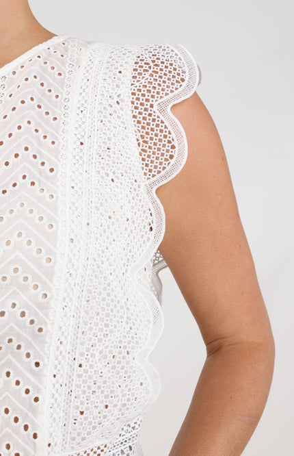 Nukus Top Melania Offwhite NKS01189 Stretchshop.nl