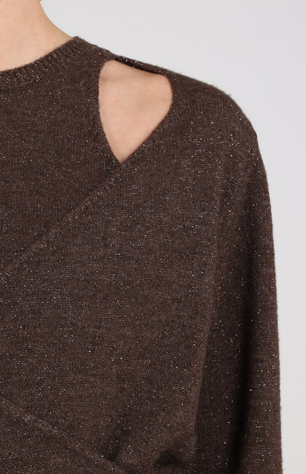 Trui Merel Lurex Chocolate NKF03088