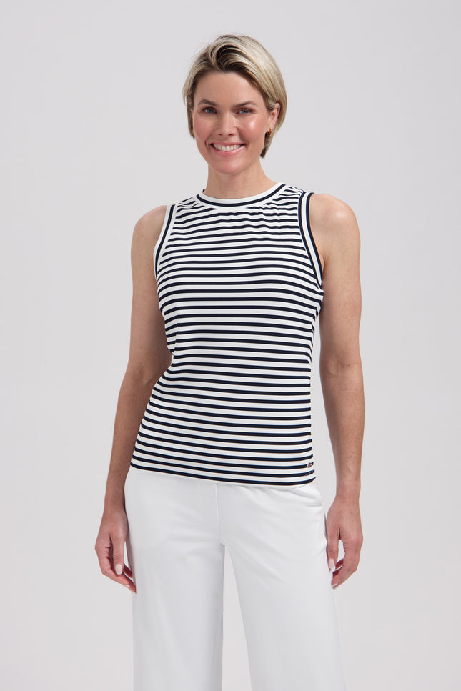 Lady Day Travel Top Sandy White Black L24.580.3331 Stretchshop.nl