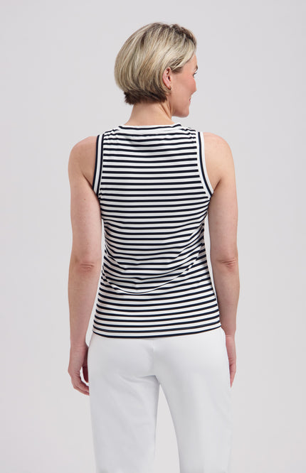 Lady Day Travel Top Sandy White Black L24.580.3331 Stretchshop.nl