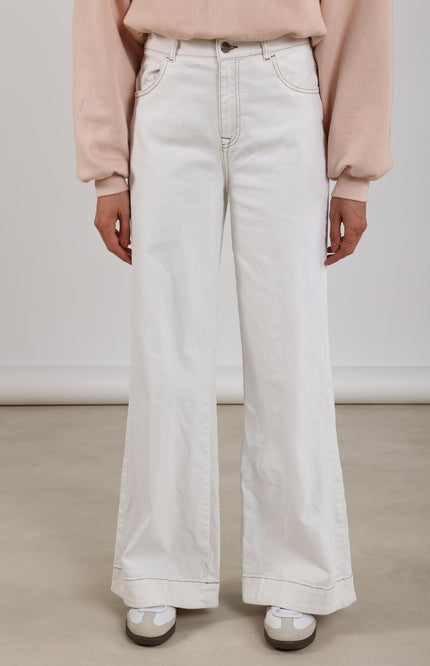 Jeans Abby Denim Embroidery Offwhite NKF09051