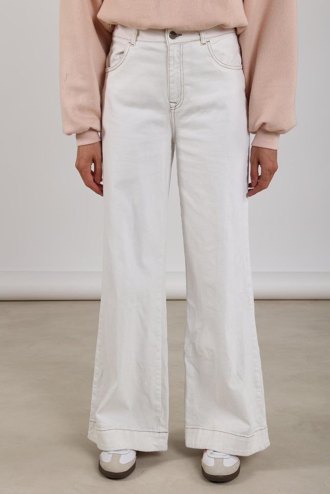 Jeans Abby Denim Embroidery Offwhite NKF09051