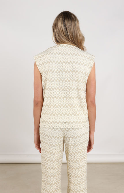 Nukus Top Fallon Offwhite Gold NKS01177 Stretchshop.nl