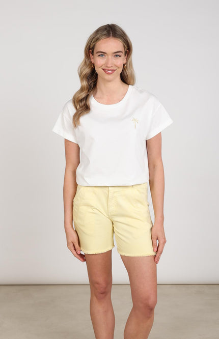 Nukus T-shirt Sammie Backprint Offwhite NKS04016 Stretchshop.nl