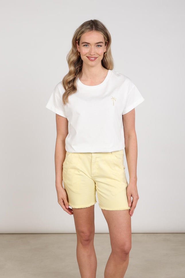Nukus T-shirt Sammie Backprint Offwhite NKS04016 Stretchshop.nl