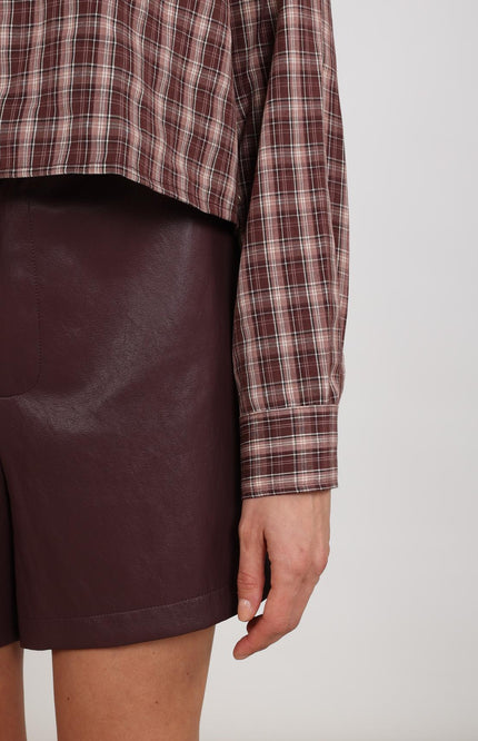 Nukus Blouse Macy Check Cherry Rose NKF02260 Stretchshop.nl