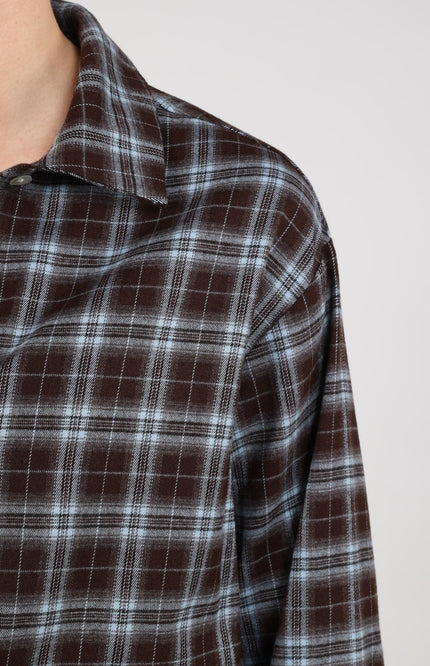 Nukus Blouse Newport Chocolate Sky NKF02262 Stretchshop.nl