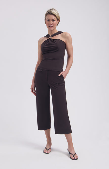 Lady Day Travel Top Natalie Dark Brown L24-375-3224 Stretchshop.nl