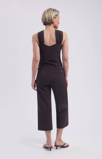 Lady Day Travel Broek Micky Dark Brown L14-475-3204 Stretchshop.nl