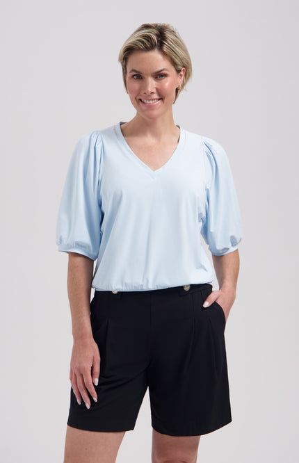 Lady Day Travel Top Amie-V Baby Blue L24-375-3320 Stretchshop.nl