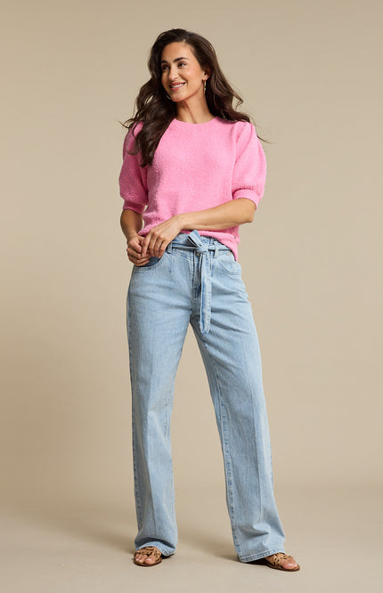 Red Button Top Sweet Popcorn Pink SRB4854 Stretchshop.nl