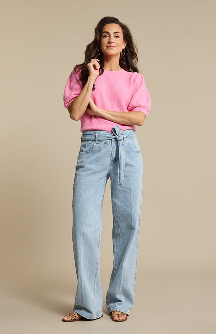 Red Button Top Sweet Popcorn Pink SRB4854 Stretchshop.nl