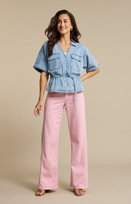 Red Button Broek Claudette Cotton Linen Blossom SRB4872 L33 Stretchshop.nl