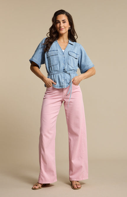 Red Button Broek Claudette Cotton Linen Blossom SRB4872 L33 Stretchshop.nl