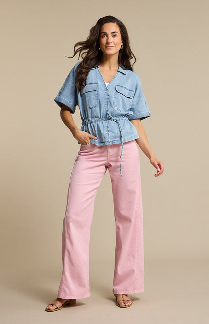 Red Button Broek Claudette Cotton Linen Blossom SRB4872 L33 Stretchshop.nl