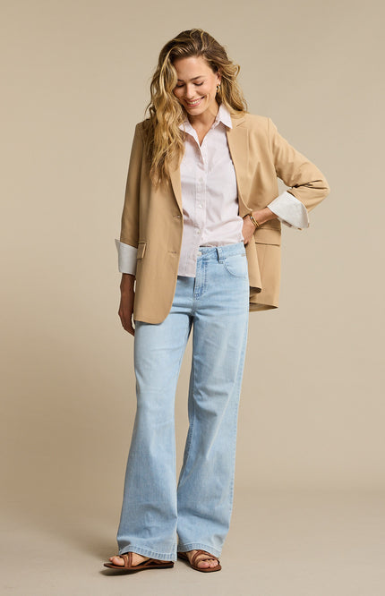 Red Button Broek Brielle Flare Denim Light Blue SRB4846 L31 Stretchshop.nl