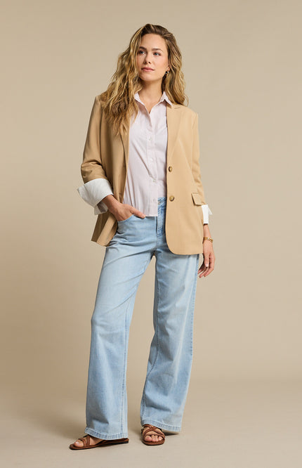 Red Button Broek Brielle Flare Denim Light Blue SRB4846 L33 Stretchshop.nl