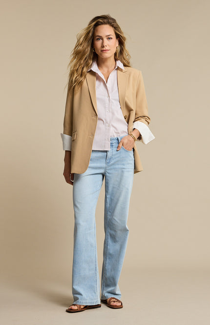 Red Button Broek Brielle Flare Denim Light Blue SRB4846 L33 Stretchshop.nl