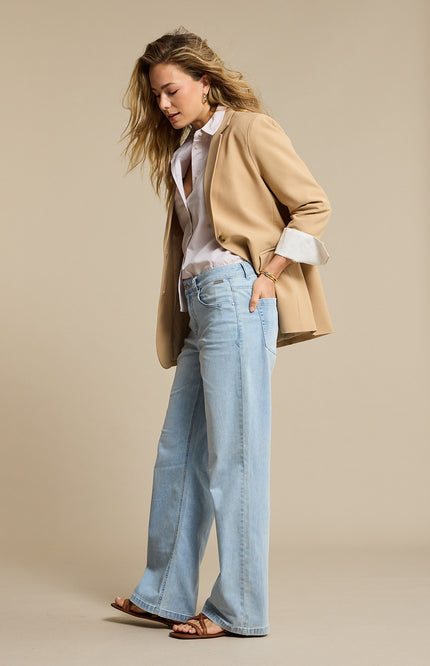 Red Button Broek Brielle Flare Denim Light Blue SRB4846 L33 Stretchshop.nl