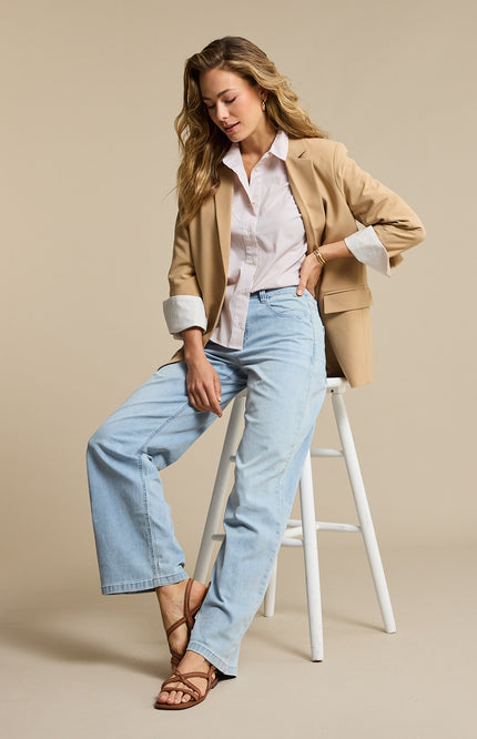 Red Button Broek Brielle Flare Denim Light Blue SRB4846 L31 Stretchshop.nl