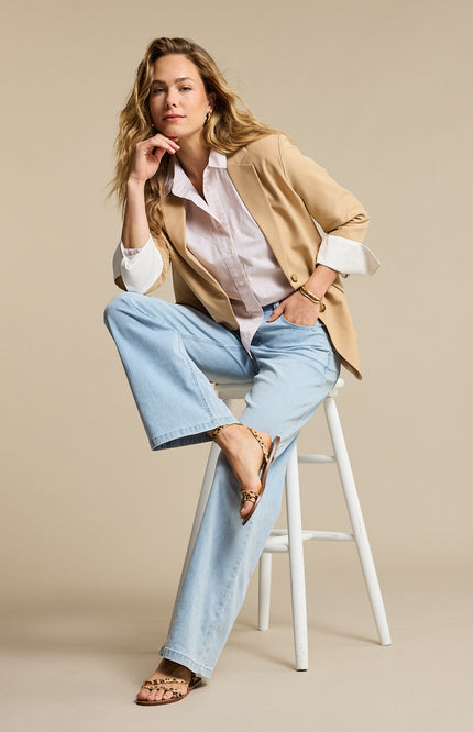 Red Button Broek Brielle Flare Denim Light Blue SRB4846 L31 Stretchshop.nl