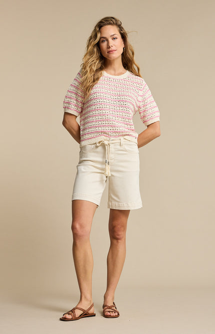 Red Button Short Colette Belt Ecru SRB4946 Stretchshop.nl