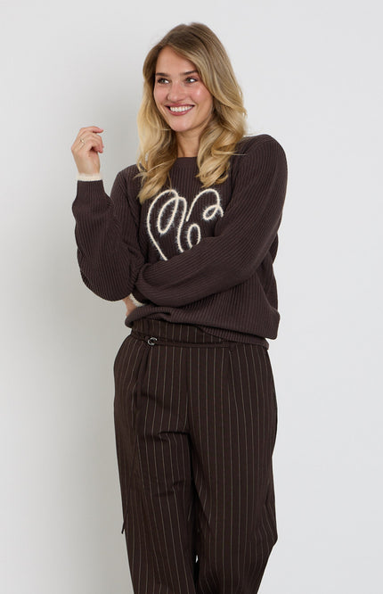 Sweater Ribbon Logo Espresso SRB5139
