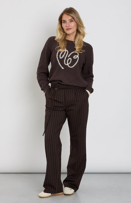 Broek Cleo Punta Pinstripe Espresso SRB5050 L33