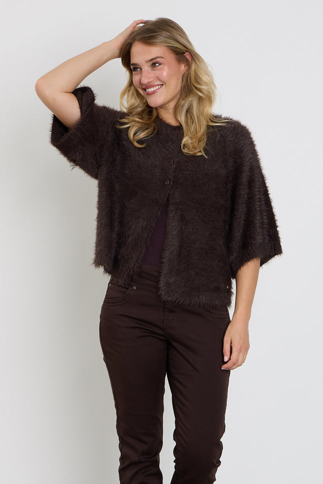 Vest Fuzzy Poncho Espresso SRB5034