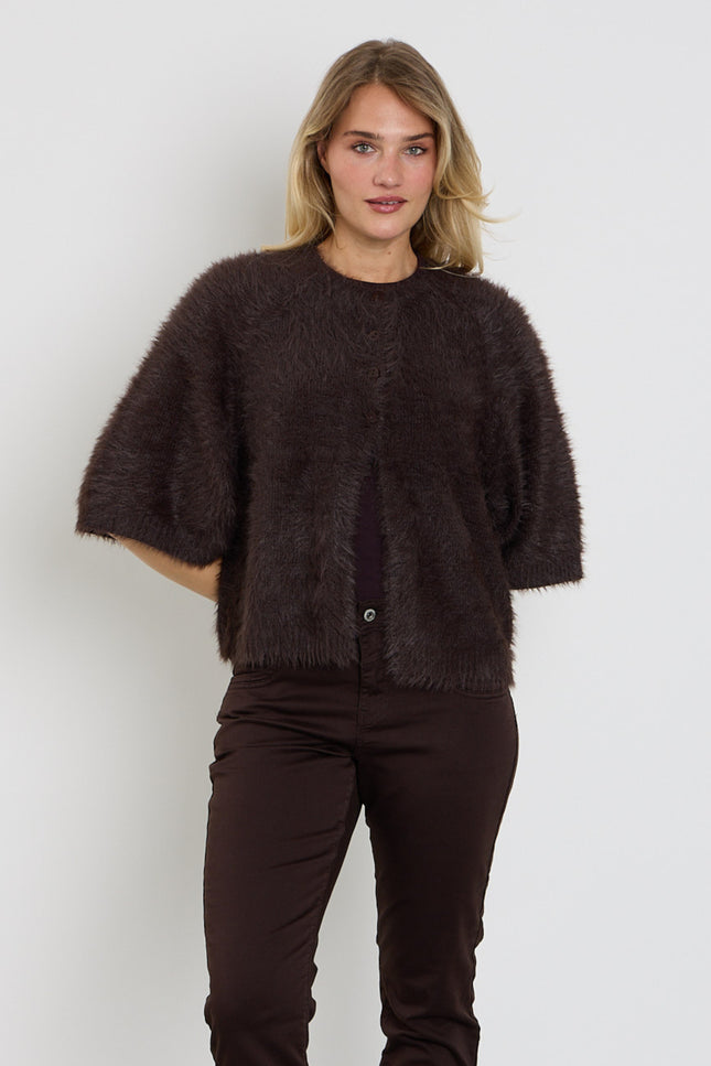 Vest Fuzzy Poncho Espresso SRB5034