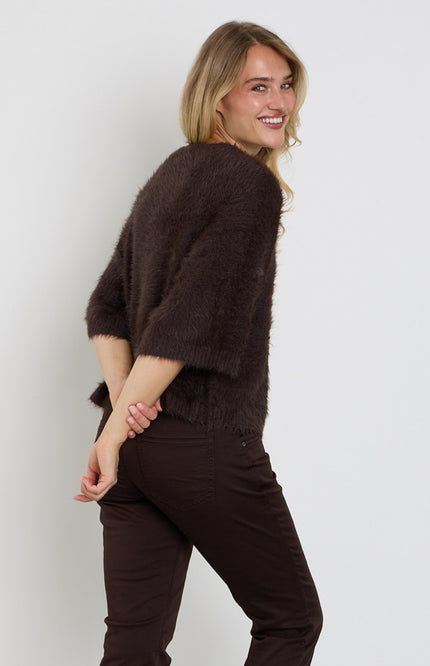 Vest Fuzzy Poncho Espresso SRB5034