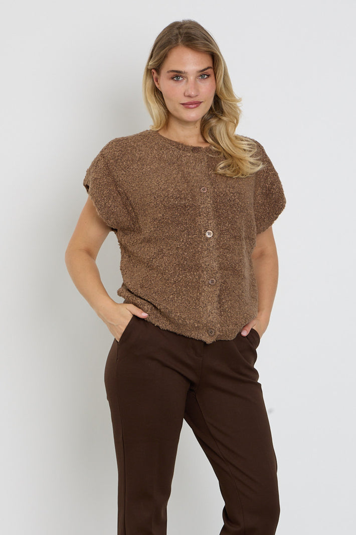 Zwart zonder mouwen gebreide top van Red Button met boucle details, geschikt voor casual en chique stijlen.